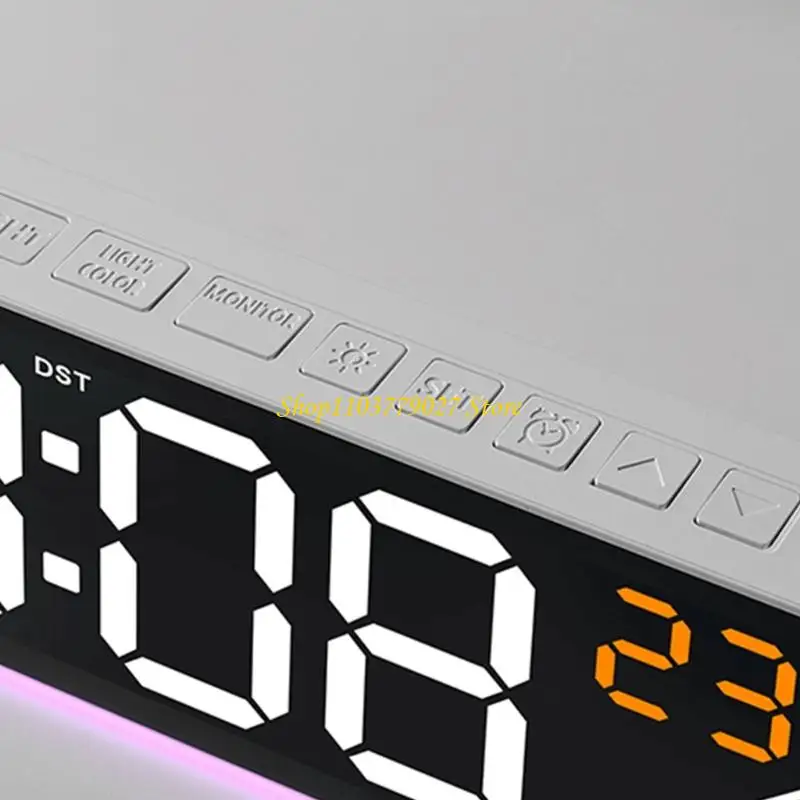 C4DF Digital Wall Clock Large Display,Alarm Clock with Colors Changing Table Clocks