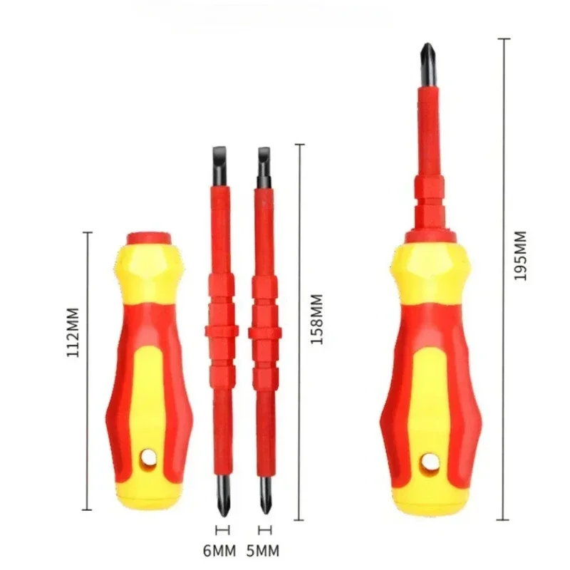 

Electrician Cross Slot Screwdriver Drilling Tool Three in One Insulation Set PH1/PH2 Multifunctional Screwdriver·