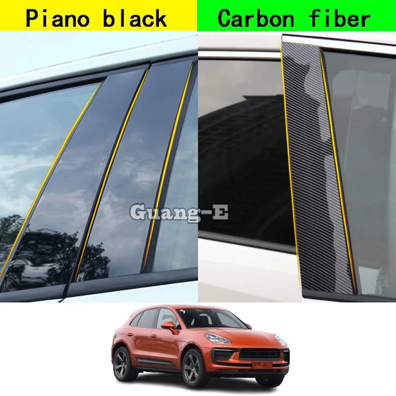 

Car PC Material Pillar Post Cover Door Trim Window Molding Sticker Plate Accessories Decoration For PORSCHE Macan 2014 2015-2023