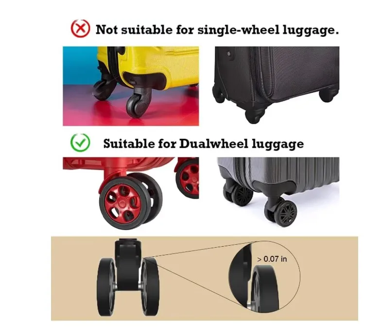 Suitcase Carrying Wheel Silent Suitcase Wheel Rubber Cover Modified Suitcase Pulley Accessories Noise Reduction Protective Cover