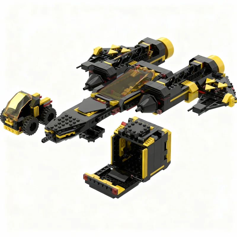 

807PCS MOC Space Exploration Blacktron Spaceship Model Creative Building Block Assembly Puzzle Collectible Display Gift Home