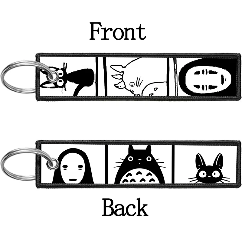 My Neighbor Totoro Keychain Motorcycles Cars Key Accessories Embroidery Tag Keys Ring Bag Pendant Men Women Birthday Gifts view 3