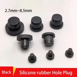 2-100pcs Black High-temperature Resistant Silicone Plug Soft Sealing Plug Screw Hole Nut T-shaped Hole Plug Cover 2.7-8.5mm