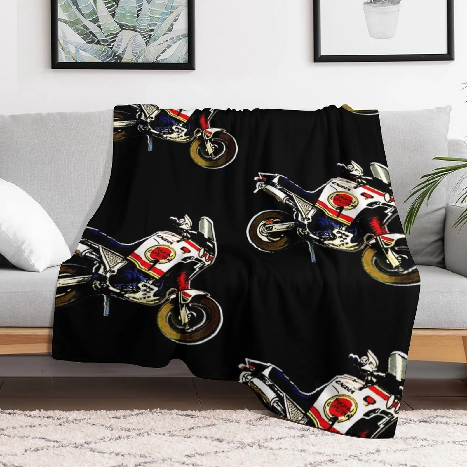 Lucky Strike Cagiva Elefant Cartoon Throw Blanket