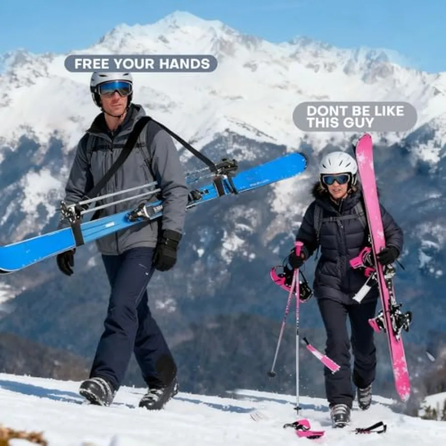 حزام التزلج وحامل القطب 2 حزمة أشرطة حاملة التزلج أقطاب وأشرطة التزلج التمهيد تجنب النضال ونقل جهد Y