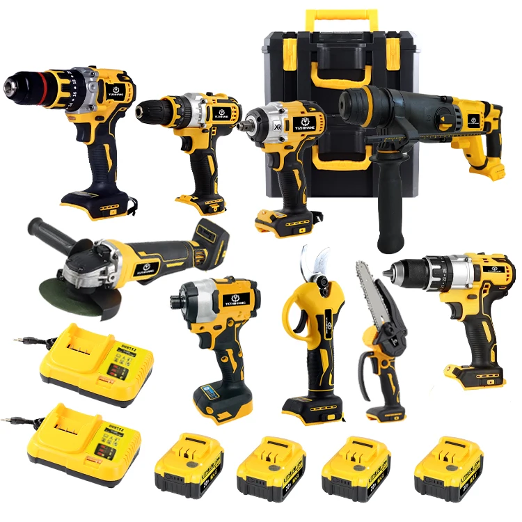 

Factory wholesale 8 sets of 4 batteries 13mm cordless electric tools 20V lithium ion battery electric impact drilling machine