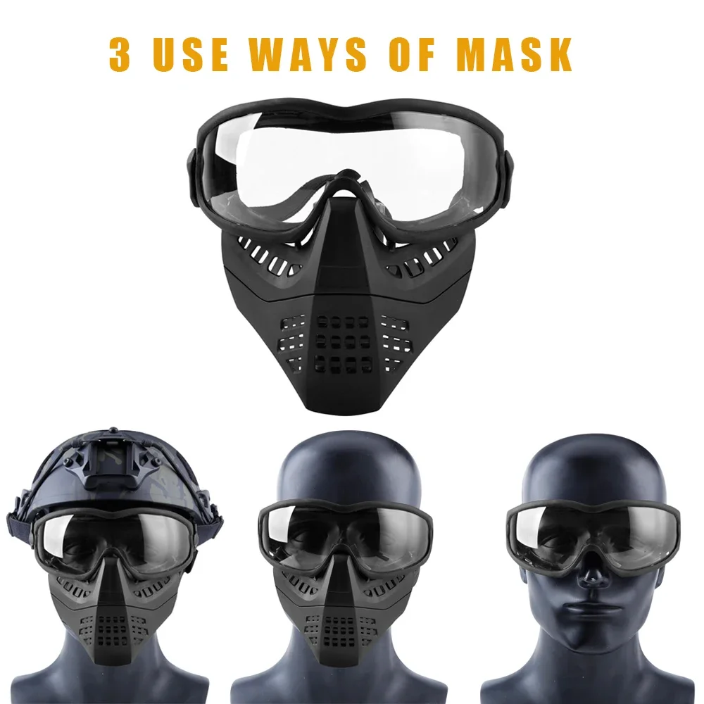 Paintball Airsoft Masker Ant Vorm Masker En Goggle Met Helm Connector Beschermingsmiddelen Tractical Maskers