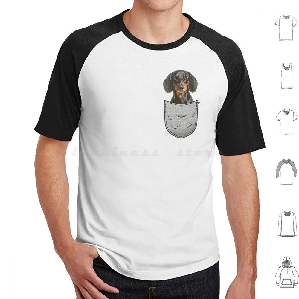 Dachshund Wiener-Dog Weenie Chest Pocket Dog Lover _ Owner T Shirt Cotton Men Women DIY Print Dachshund Wiener Dog Weenie Chest