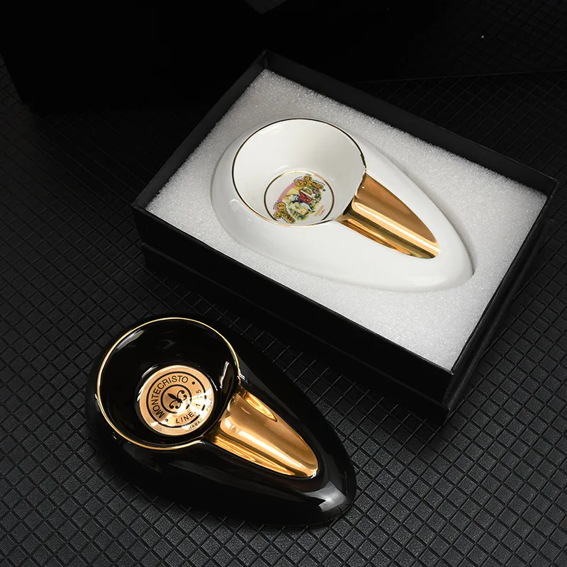 

Ceramic Cigar Ashtray, Large-capacity Household Ashtray, Beautiful Cigar Ashtray Holder Ceramic Cigarette Gift Box Set