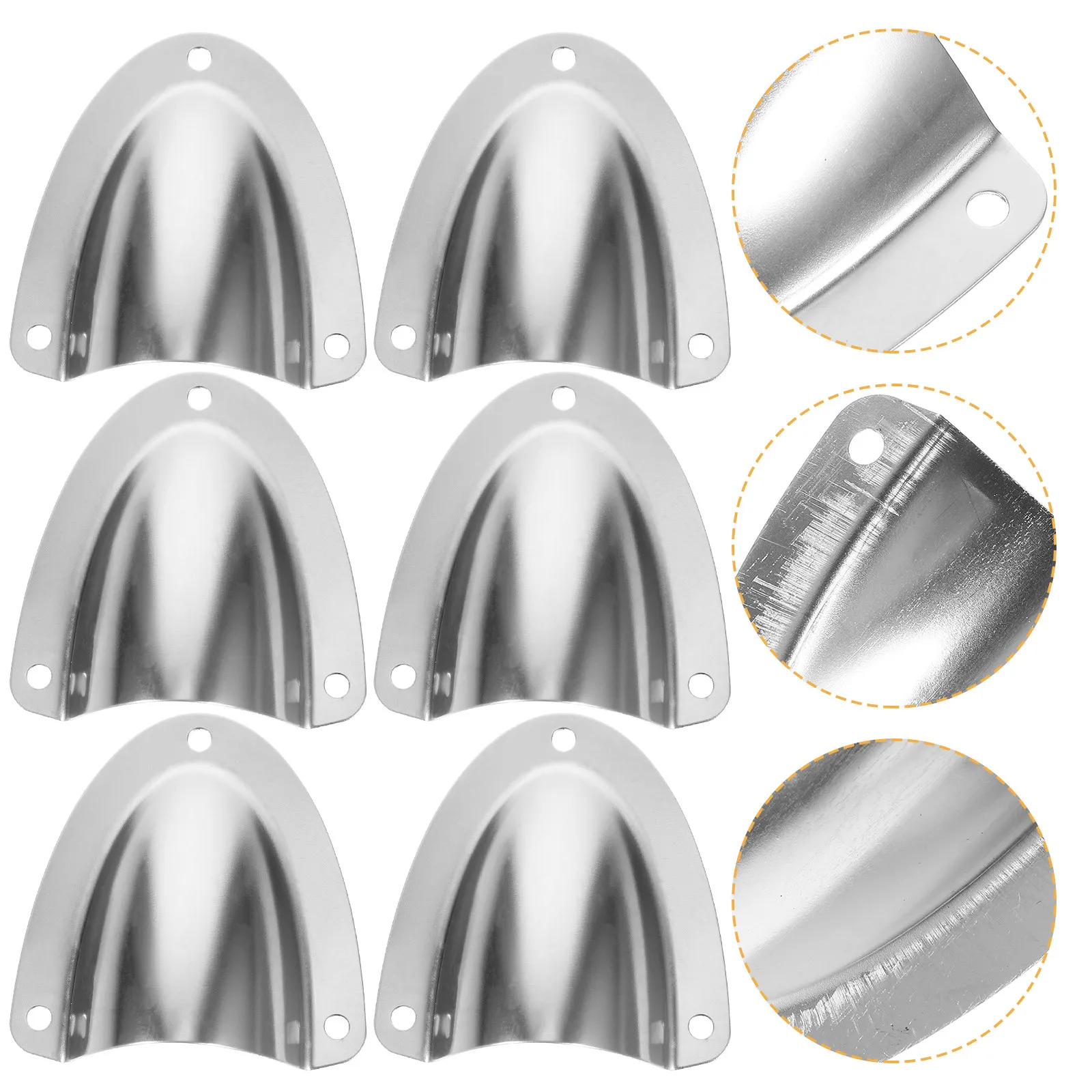 

6Pcs Boat Vent Cover Stainless Steel Clamshell Vent Splash Proof Wire Cover Marine Grade Yacht Accessories for 25-35Mm Hole