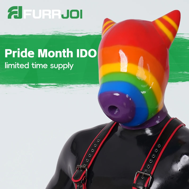 

Furrjoi Limited Time Supply Silicone Furry Rainbow IDo Drone Mask for Cosplay Costumes Pride June Month Dog Play Pet