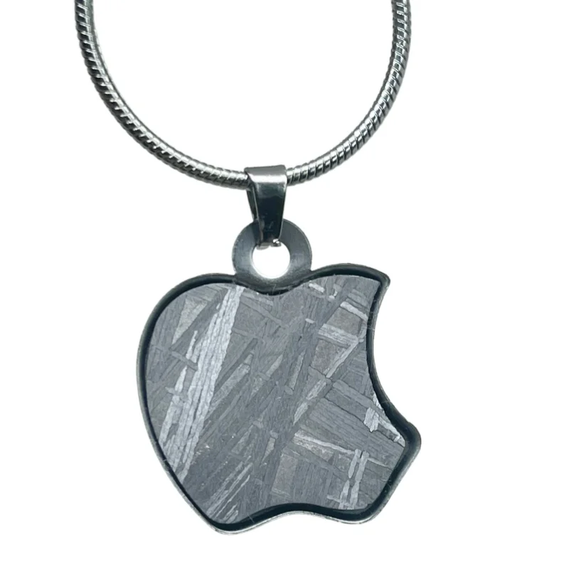 Real Gibeon Meteorite Apple Pendant  One-of-a-Kind Pattern  Wearable Cosmic Heritage LK390
