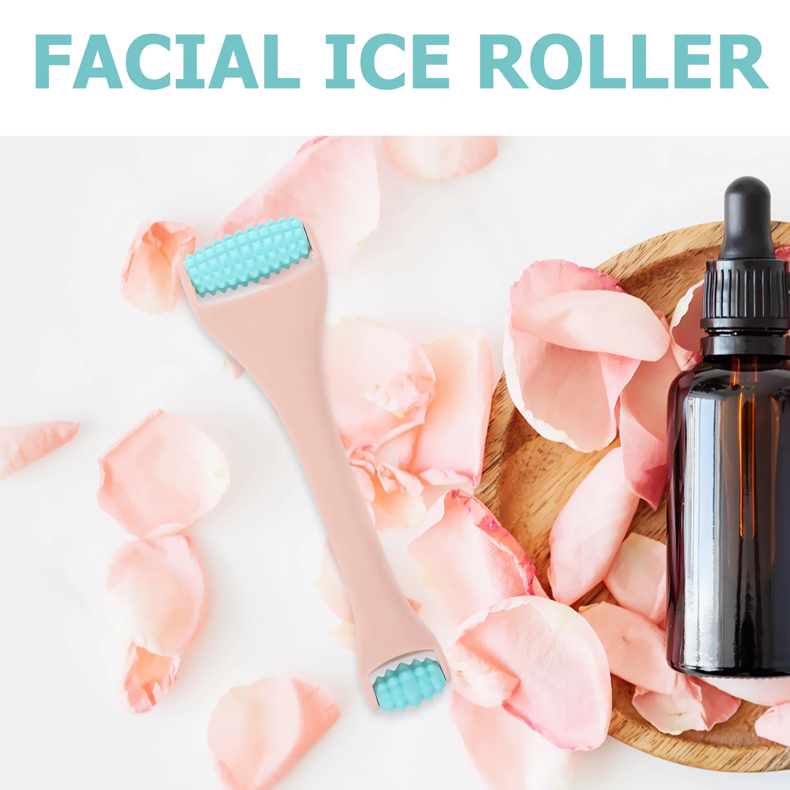 

Massage Roller Rolling Stick Silicone Head Handheld Ergonomic Smooth Pain Relief Spa Eye Cream Lead-In Massager Tool Portable