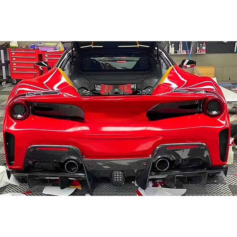 High Quality P-Style Resin Primer Carbon Fiber Rear Bumper Diffuser Spoiler Body Kit