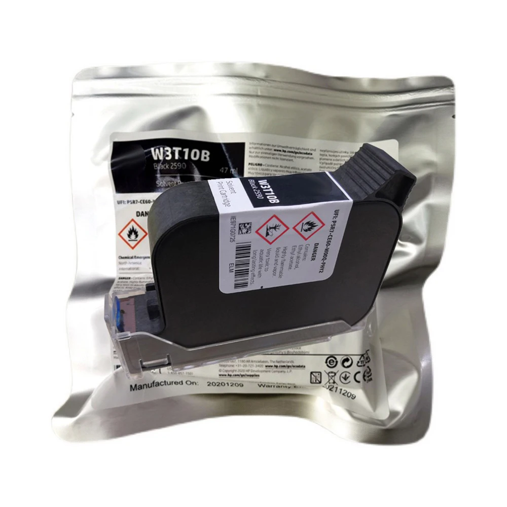 

NEW W3T10B For HP 2590 Ink Cartridge Solvent Black Handheld Inkjet Printer Fast Quick-drying Ink Cartridge Original