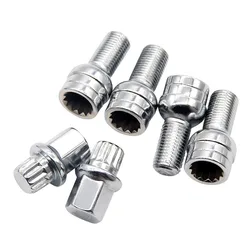 4pcs Wheel Bolts M14*1.5 Anti-theft Wheel Screw Bolt Lock Nut Key Adapter For VW Golf Jetta Passat Audi A4 A6 A8 TT Auto Parts