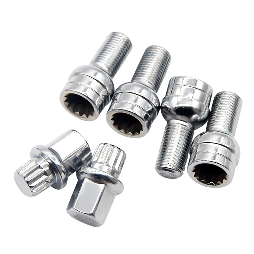 4pcs Wheel Bolts M14*1.5 Anti-theft Wheel Screw Bolt Lock Nut Key Adapter For VW Golf Jetta Passat Audi A4 A6 A8 TT Auto Parts