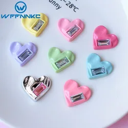 WFFNNKC 10-20Pcs Color Rhinestone Love Heart Resin Ornaments Fashion Hairpin Headwear Decor Materials DIY Jewelry Craft Supplies