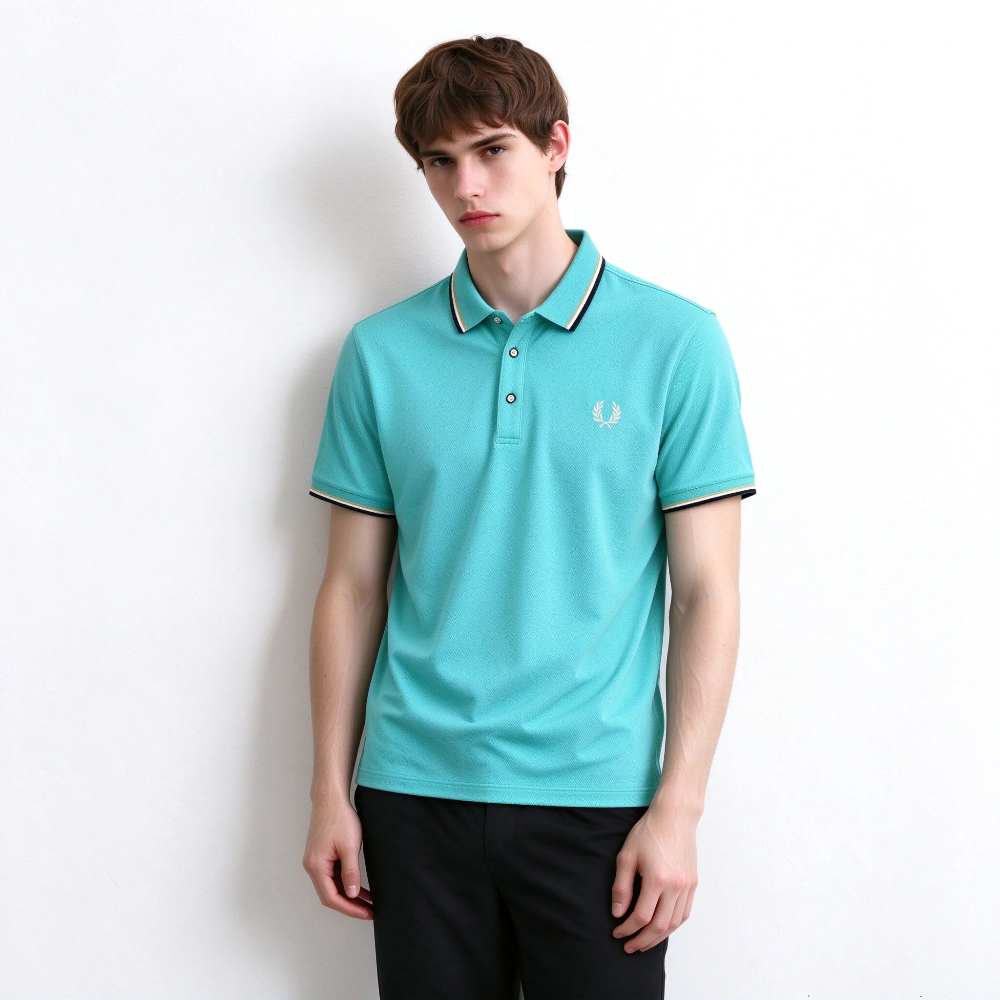 Fred Perry Embroidered POLO Men's FP Three Button Collar Solid Color Short Sleeve Business Casual T-shirt Top