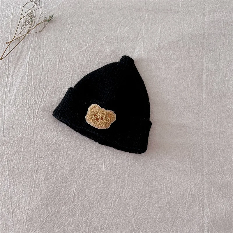 Korean Cartoon Infant Newborn Knitted Caps Winter Warm Embroidered Children Baby Woolen Warm Crochet Beanie Bonnet