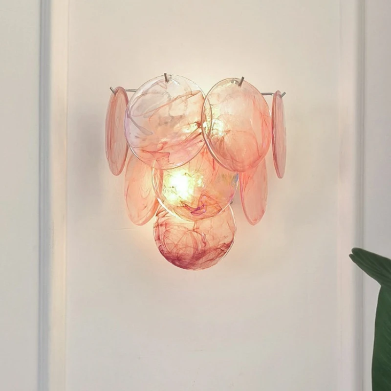 French Glass Wall Lamp Bedroom Bedside Lights Light Luxury and High-end Feeling Retro Living Room Wall Decoration Lighting view 6