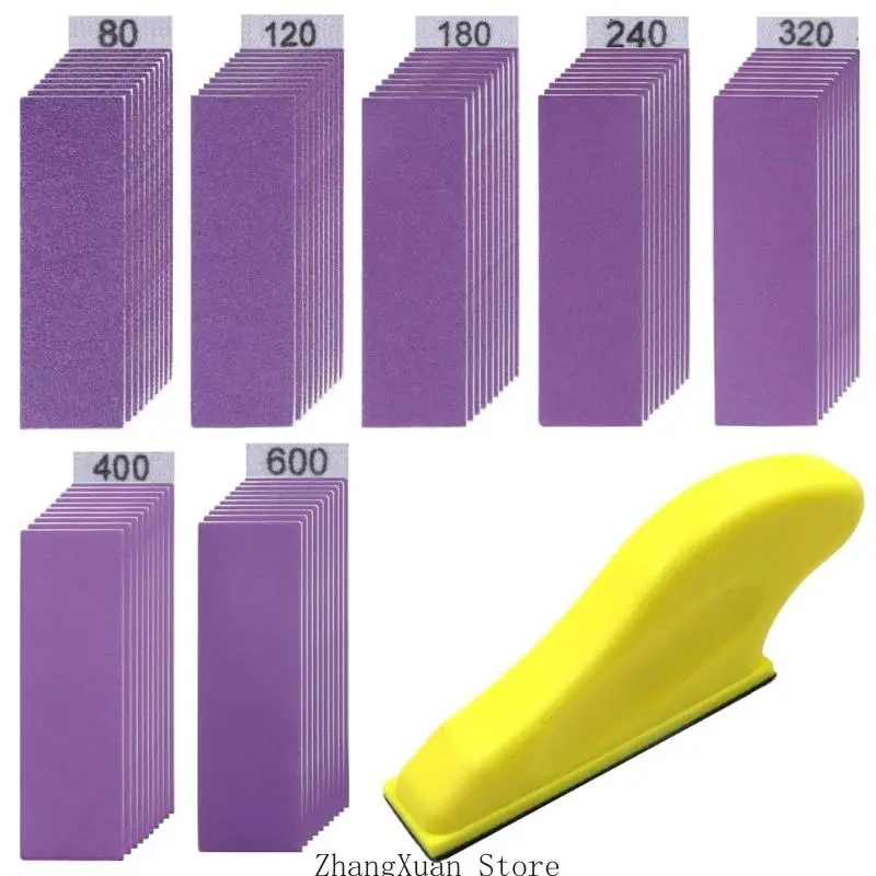 

3XUF 71 шт. наждачная бумага из оксида алюминия с различной зернистостью для мебели, автомобильных поверхностей