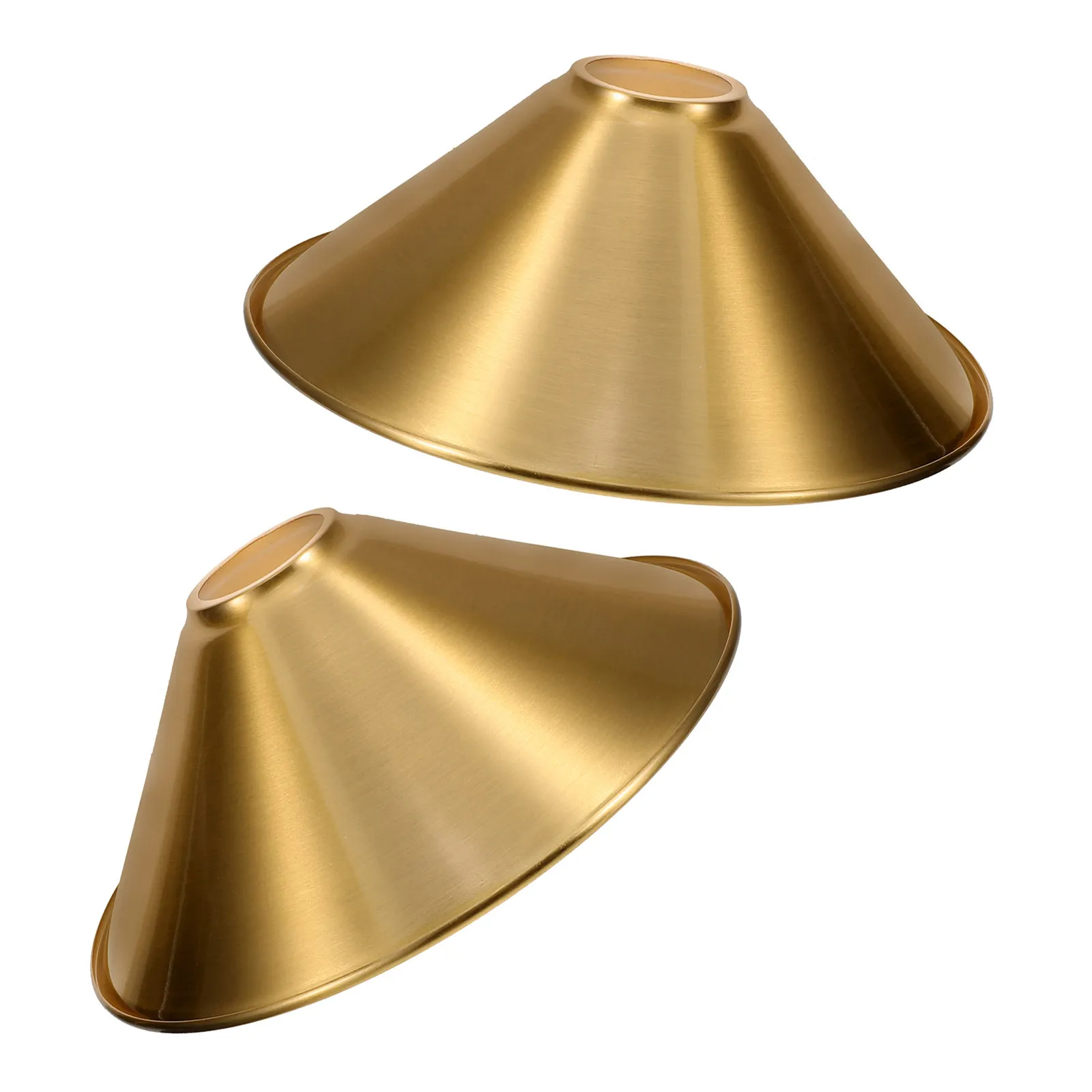 2Pcs Vintage Copper Iron Lamp Shade Cone Shape Replacement Cover for E27 Light Fixture Bedroom Dining Room Corridor