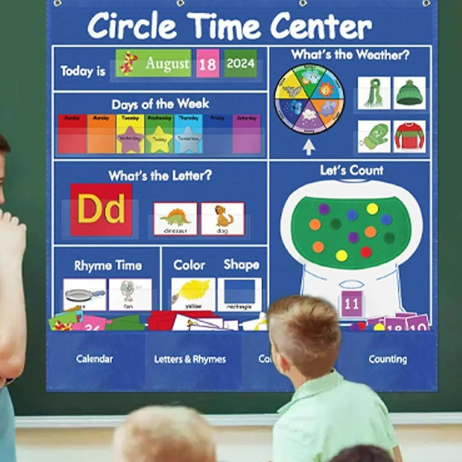 

Pocket Chart Letter Pocket Chart,Time,Week,Classroom Pocket Chart,Calendar Math Pocket Chart for Preschool Center Activities