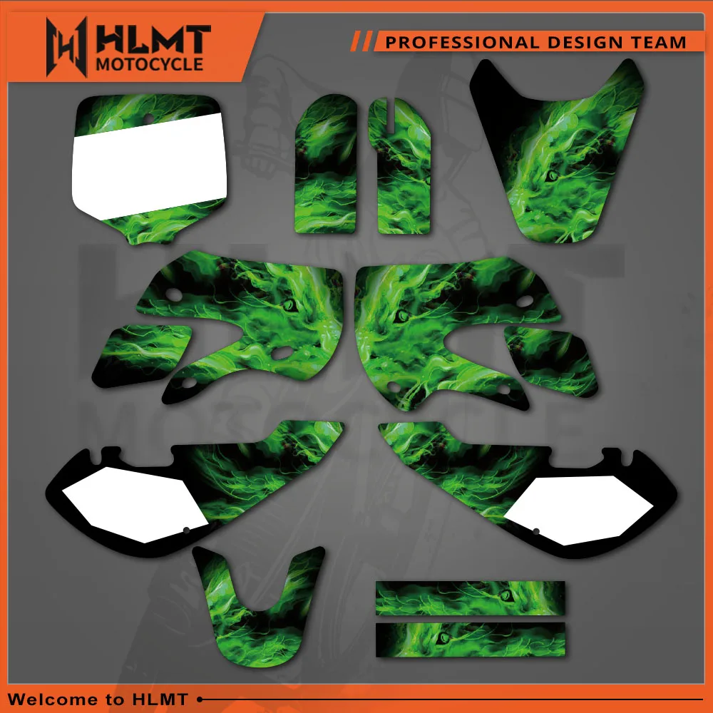 

HLMT Motocross Team Graphics Background Sticker Decal Kits For KAWASAKI KX65 2000-2013 KLX110 2000-2009 KX 65 KLX 110 Customized