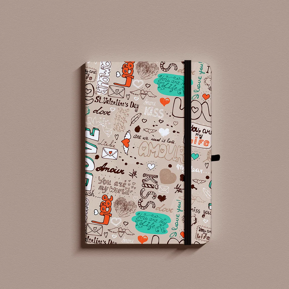 Valentine Bullet Dotted Grid Journal 160gsm Thick Paper Elastic Band Pen Loop Hard Cover Notebook