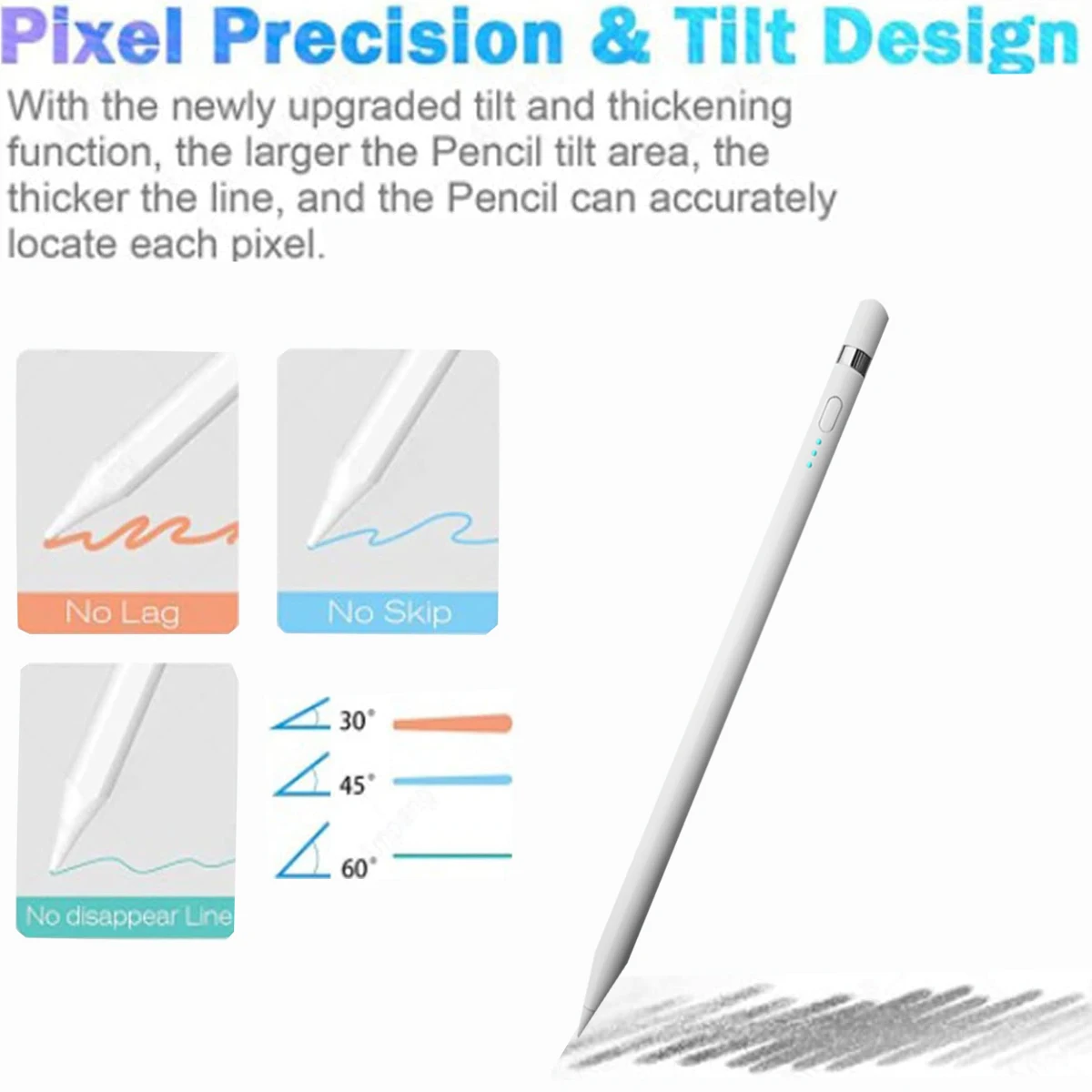 قلم ستايلس لجهاز iPad Apple: شحن سريع لقلم iPad Pencil Apple مع حساسية إمالة رفض اليد - قلم لجهاز iPad 10/9/8/7/6، #2