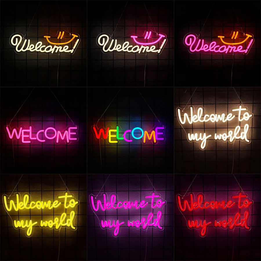 Welcome To My World Neon Sign for Wall Decor Custom Light Up   Home Party Decor LED Neon Signs Large Backdrop   Girls Boys Gift