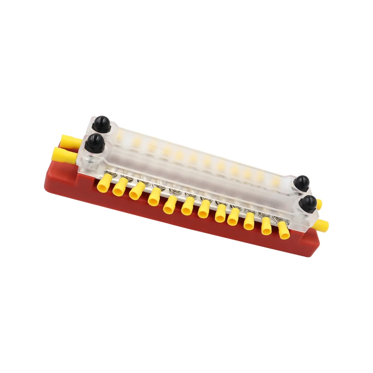 Double Row 12-Way Bus Line 150 a High Current Double Row Busbar with Transparent Cover Red