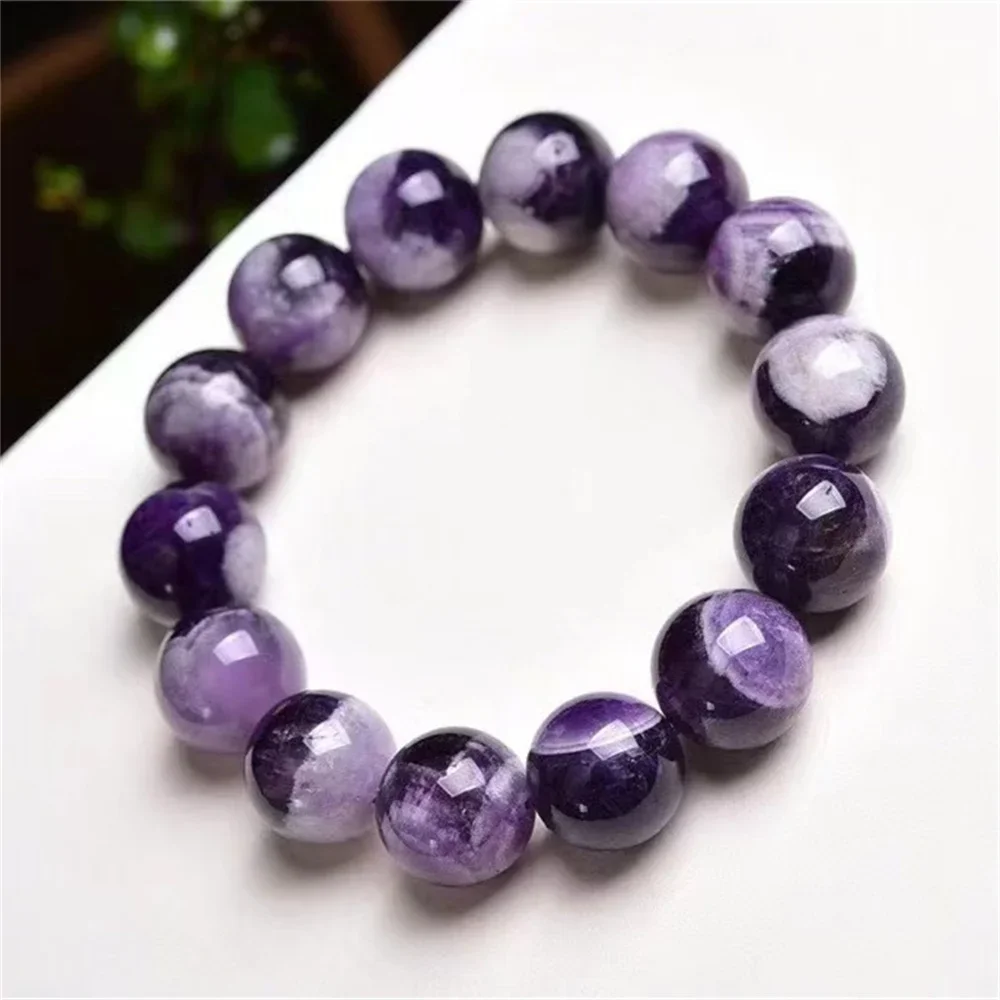 Charm Crystal Amethyst Round Beads Bracelet for Women Natural Stone 8-12mm Jewelry Energy Cured Beading Gift Girls Accessories