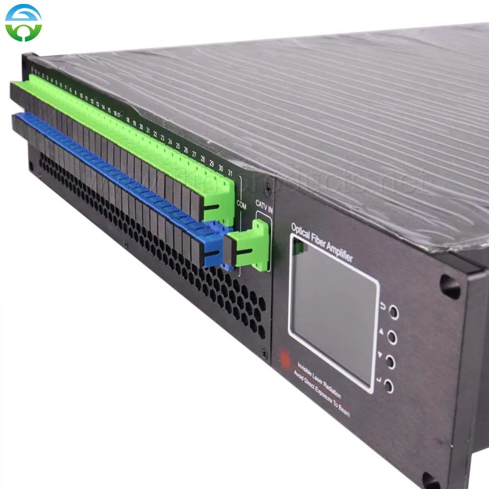 CATV Optical Amplifier with Dual Power Supply, AM32P19W, 1550nm, 32x19dBm, WDM, SC, APC, SC, UPC