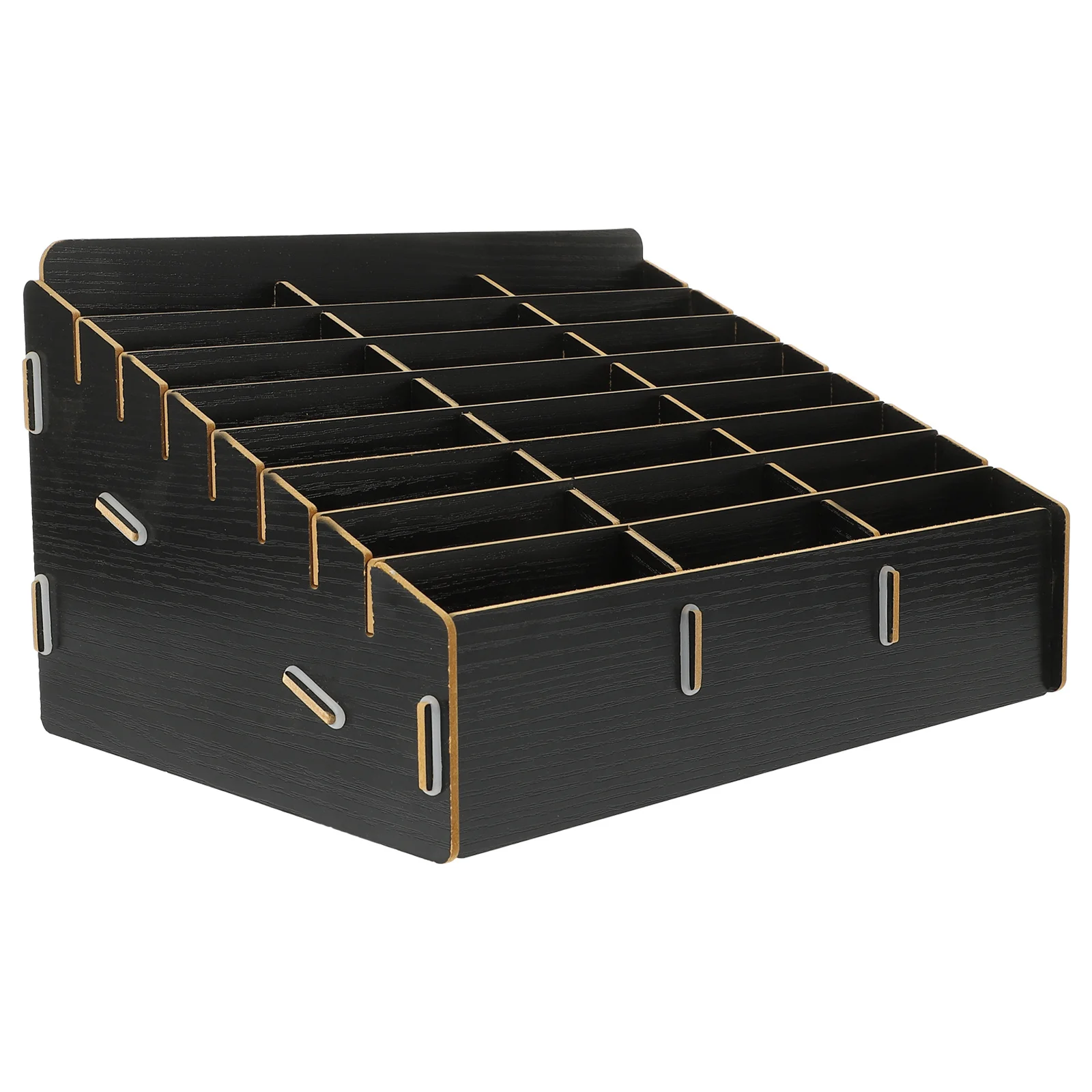 

Wooden Desktop Storage Box With Grids For Mobile Phone Management Multi-Use Tabletop Organizer For Office School Classroom Desk