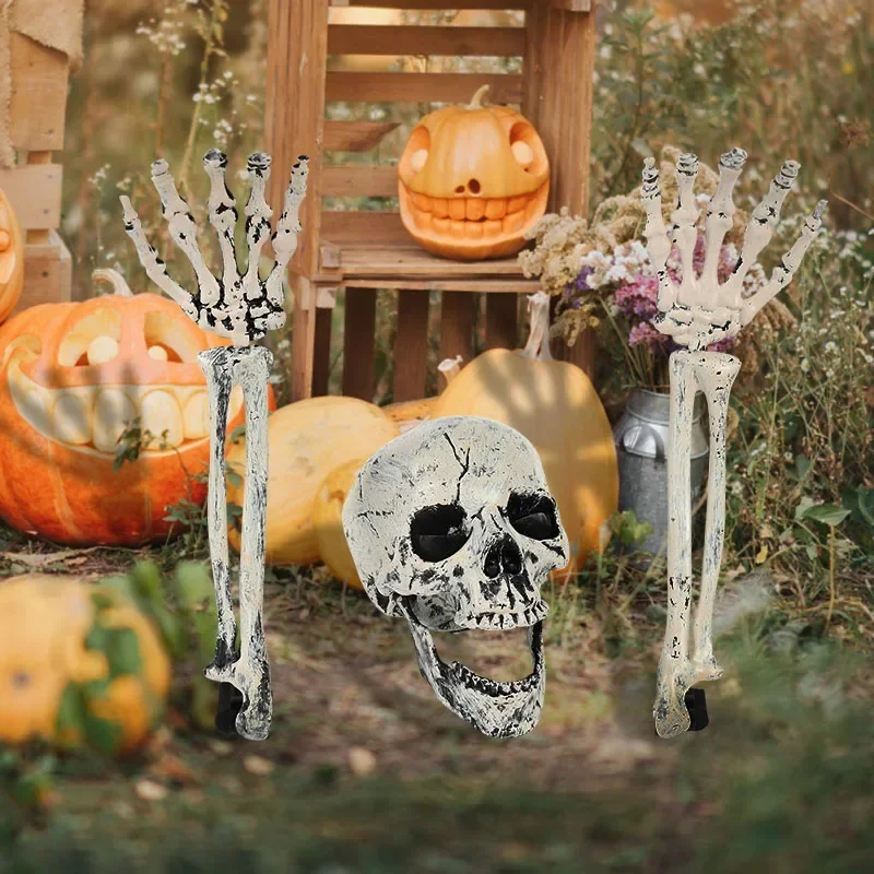 

Halloween Grounded Skeleton Skeleton Set Simulation Ghost Hand Decoration Prop Hand Bone Skeleton Home Lawn Horror Decoration