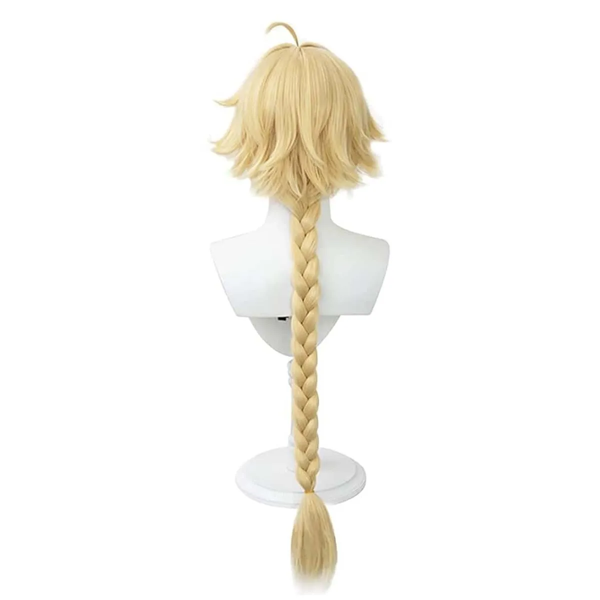 Men Game Genshin Impact Traveler Aether Cosplay Braid Long Blonde Hair Wig