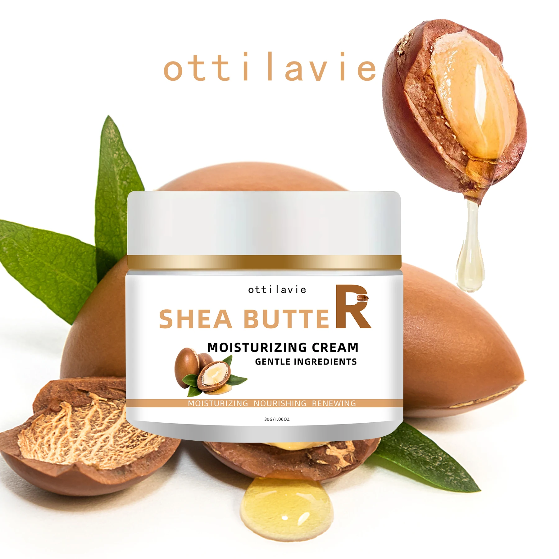 

Ottilavie Shea Butter Moisturizing Cream 1.76OZ/1.06OZ | Firming & Lifting | Hydrates All Skin Types | Unisex Face, Neck & Body