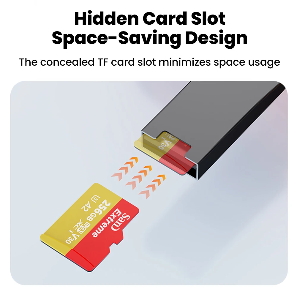 USB/Type-C 2.0 Mini TF Card Reader External Storage Black Stretch U-Disk for Memory Stick USB C 2.0 For Iphone 17 16 Samsung