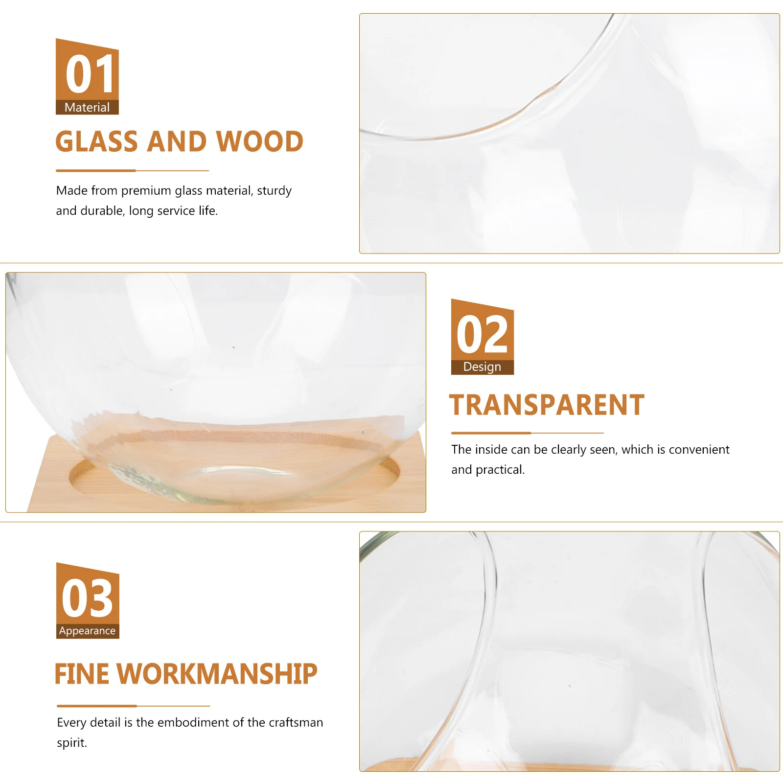 

1Set Double Slant Mouth Micro Landscape Bottle Premium Glass Durable Decorative Glass Flowerpot Home Office Dining Room