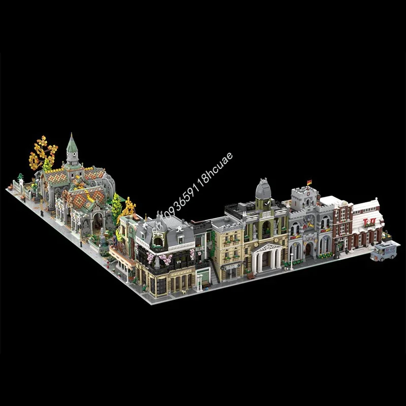 MOC Custom 8in1 Modular Building Street View Model Building Block Diy Creative Assembly Bricks Kids Educational Gifts Toys