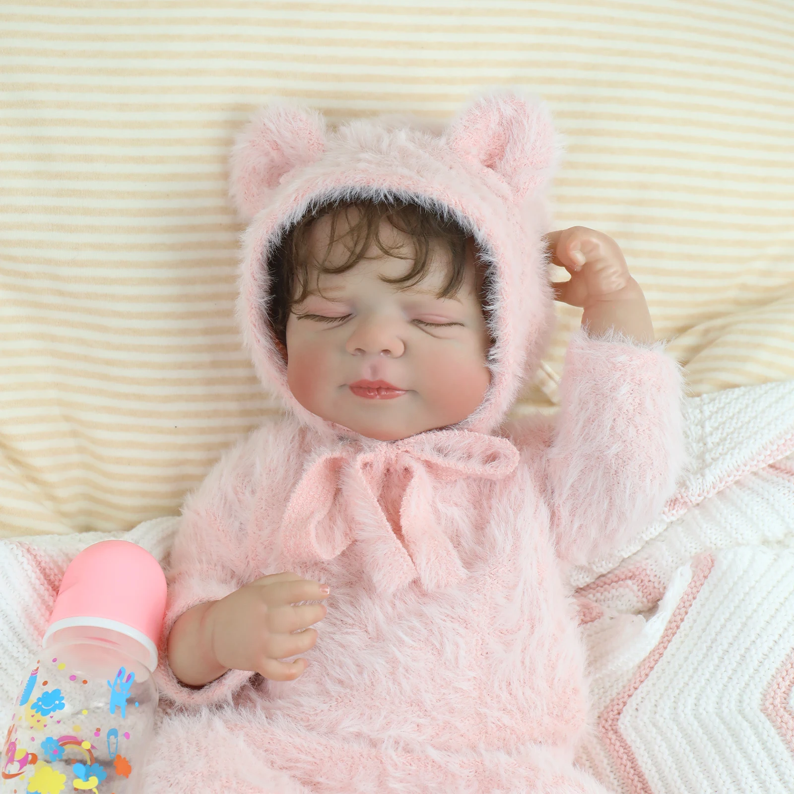 18 inch reborn babypop Pascale zacht lichaam levensechte knuffelige 3D huid meerlaags schilderij realistische Touch pop cadeau speelgoed voor meisje