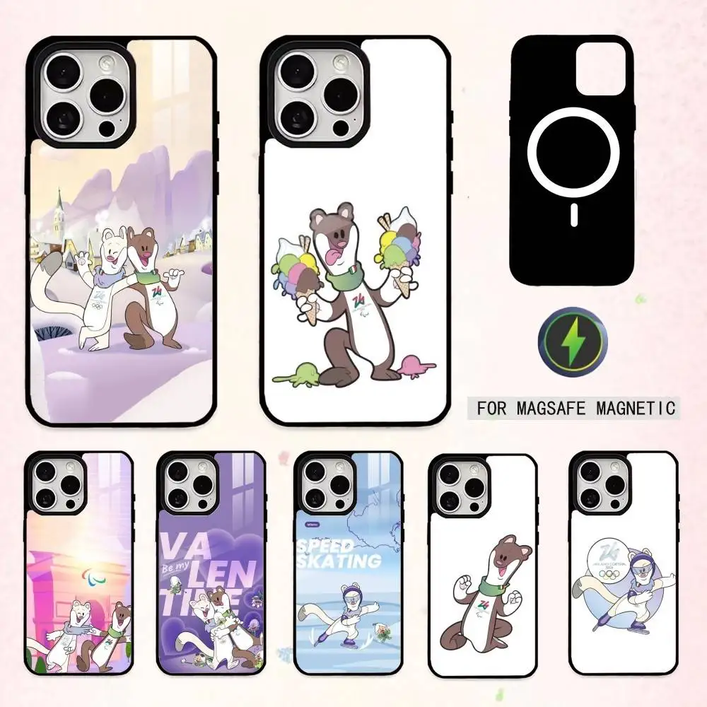 

Mascot T-Tina And M-Milo Phone Case For iPhone17,16,15,14,13,12,11 Plus,Pro Max Magnetic For Magsafe Wireless Charging