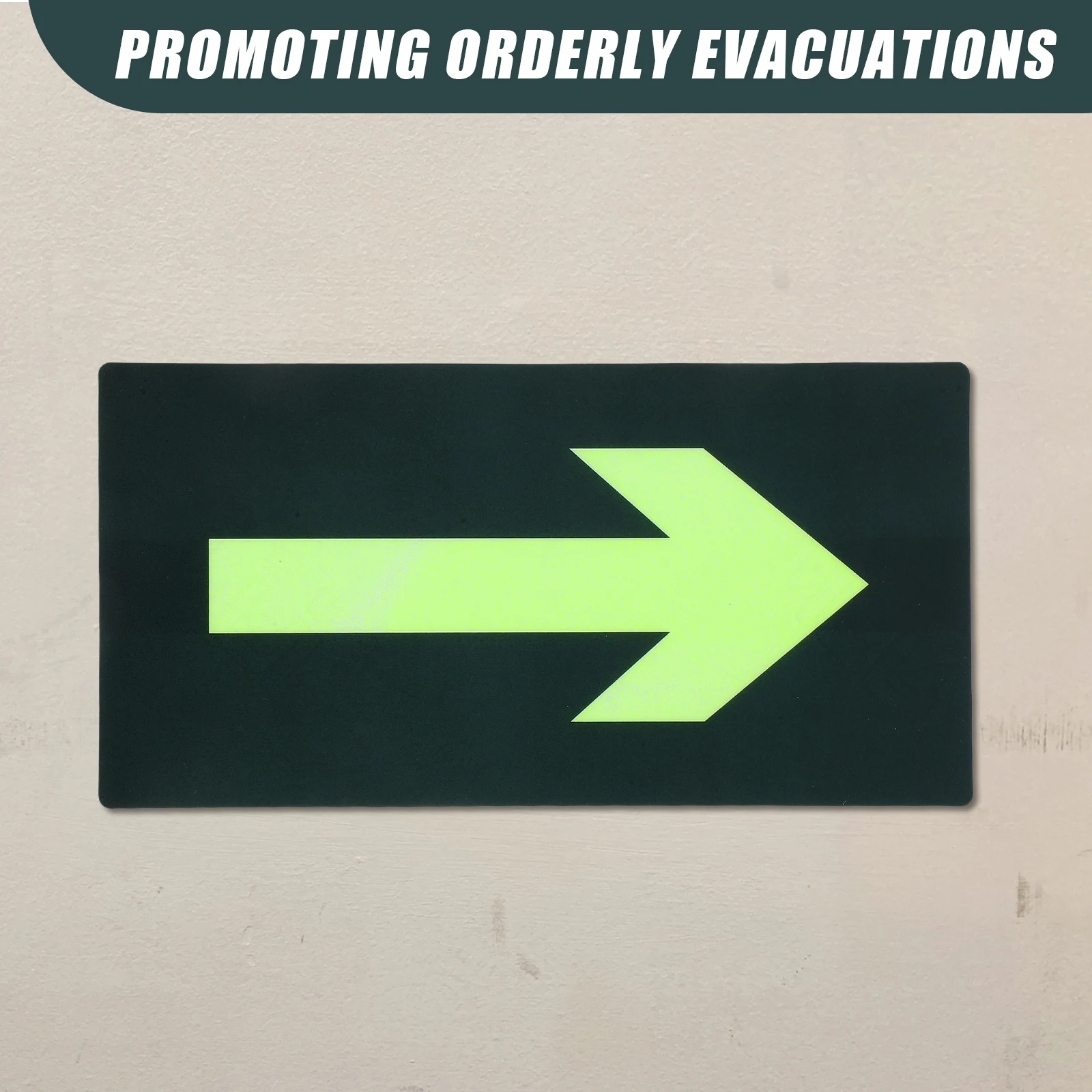 8 pcs Evacuation Stickers Waterproof Clear Arrows Safety Signs Fire Exit Emergency Route Indicators