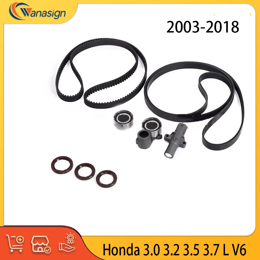 

Engine Timing Belt Kit Fit 3.0 3.2 3.5 3.7 L V6 GAS For 2003-2018 Honda Accord Odyssey Acura MDX RDX RL TSX 3.0L 3.2L 3.5L 3.7L