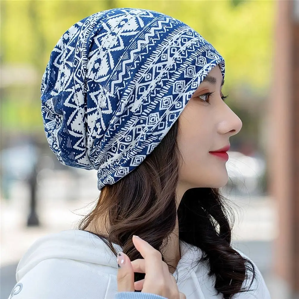 Fashion Cotton Polyester Turban Soft Sun-Resistant Baotou Hat Breathable Headscarf for Women