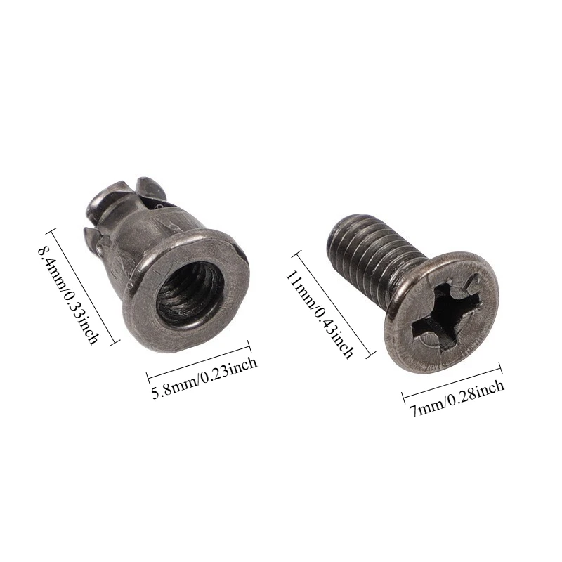 30Sets Carbon Steel Bolt and Nut Set, Specialized Nut and Screw Set for Wardrobe and Cabinet Hinges, Furniture Hardware