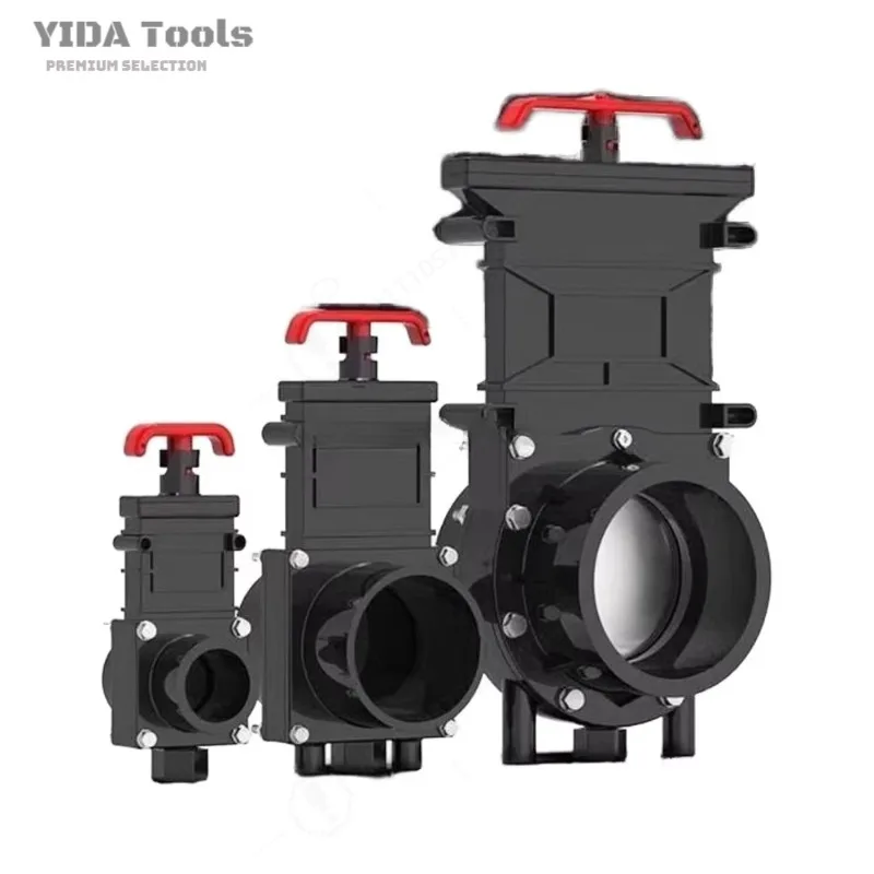 YIDA Hand Pull PVC Plunger Valve, Fishpond Lifting Gate, Sedimentation Tank Drain Suction Valve for Aquatic Farm Use