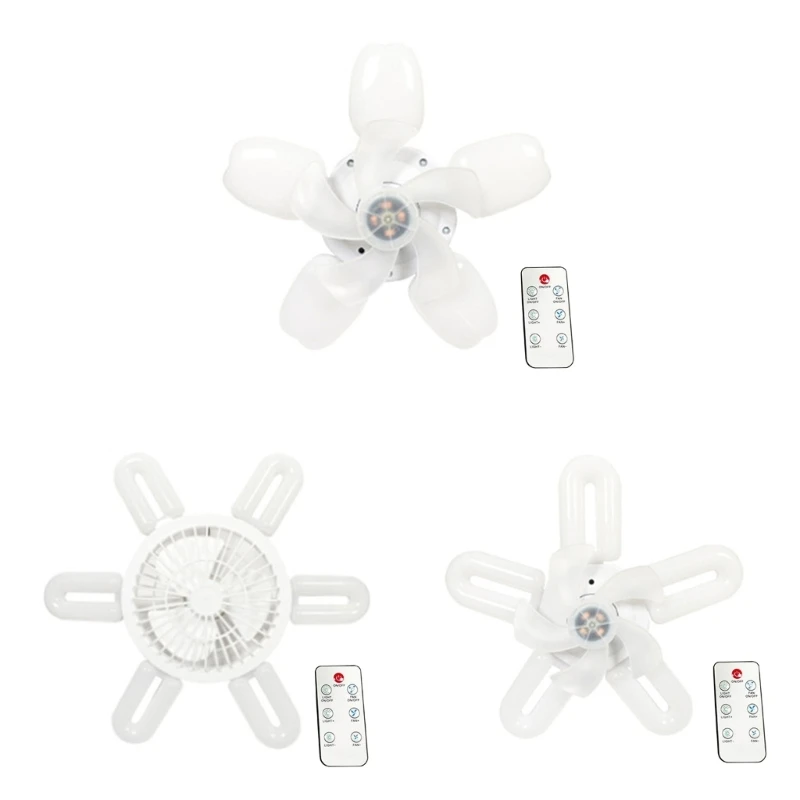 

Convenient Installation Ceiling Light E27 LED Bulb Fan Practical Remote Control 918D